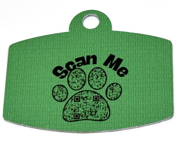 Bark Over Bite Green Digital QR Code Pet Tag