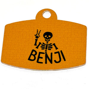 Bone Collector Orange Digital QR Code Pet Tag: Customizable