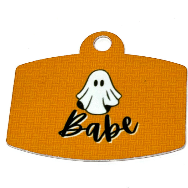 Boo Babe Orange Digital QR Code Pet Tag