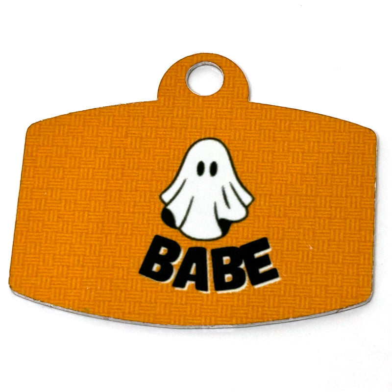 Boo Babe Orange Digital QR Code Pet Tag