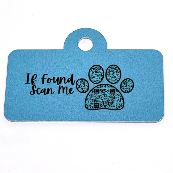 Confetti Blue Digital QR Code Pet Tag:  Customizable