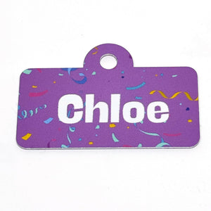 Confetti Purple Digital QR Code Pet Tag:  Customizable