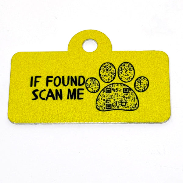 Confetti Yellow Digital QR Code Pet Tag:  Customizable