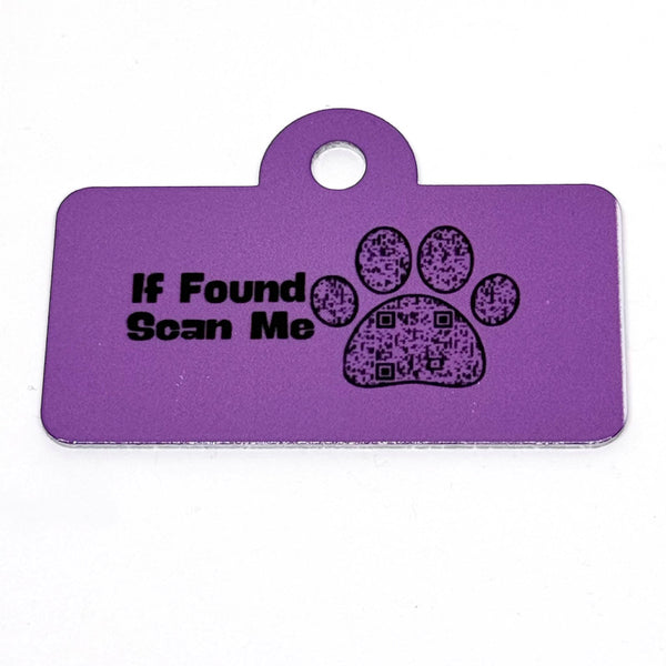 Confetti Purple Digital QR Code Pet Tag:  Customizable