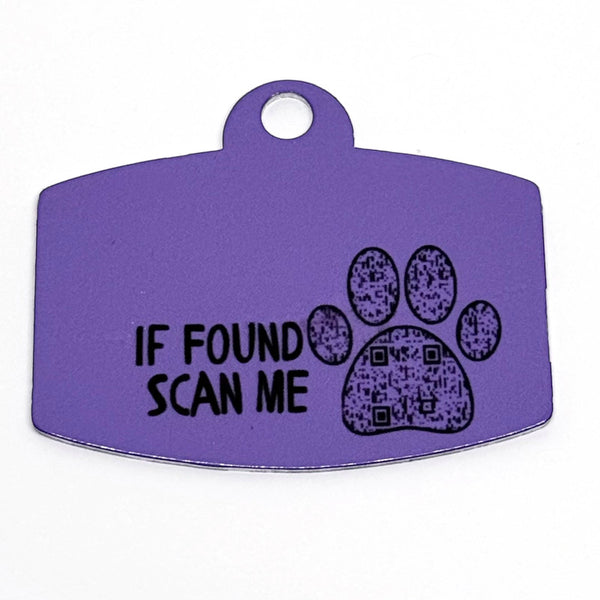 Dots Green Digital QR Code Pet Tag:  Customizable