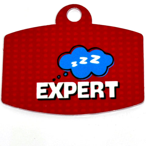 Expert Snoozer Digital QR Code Red Pet Tag:  Customizable