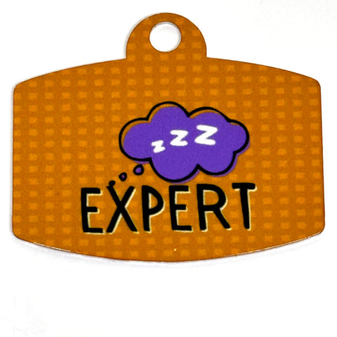 Expert Snoozer Orange Digital QR Code Pet Tag:  Customizable