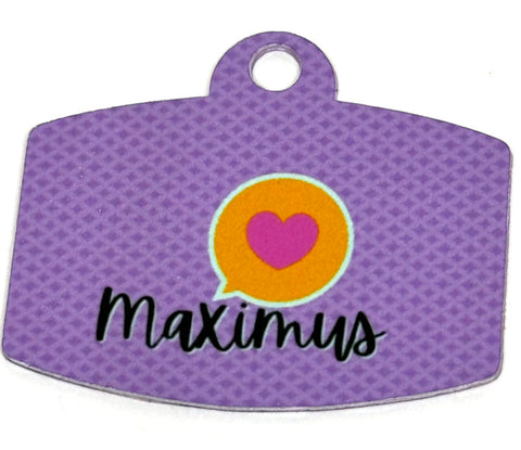 Heart Lavender Digital QR Code Pet Tag: Customizable