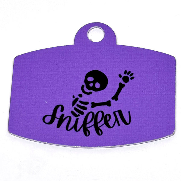 Bone Sniffer Purple QR Code Pet Tag