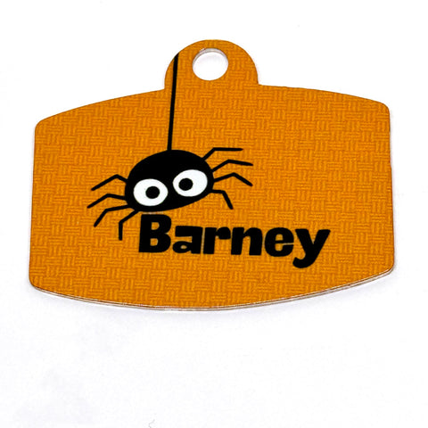 Itsy Bitsy Spider Orange Digital QR Code Pet Tag: Customizable