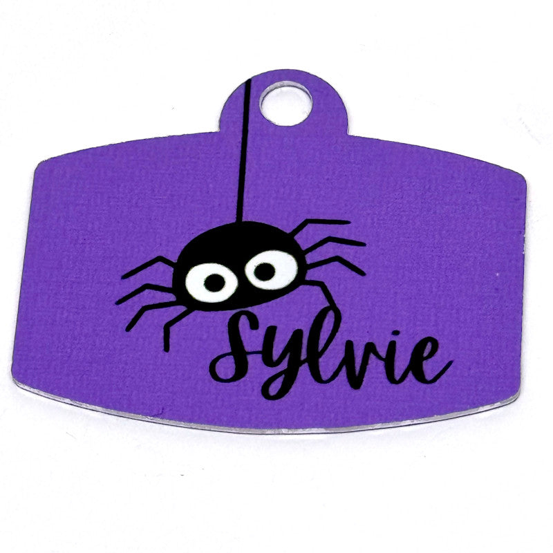 Itsy Bitsy Spider Purple  Digital QR Code Pet Tag: Customizable