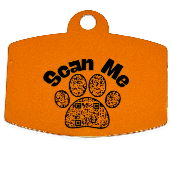 Witch Please Orange Digital QR Code Pet Tag