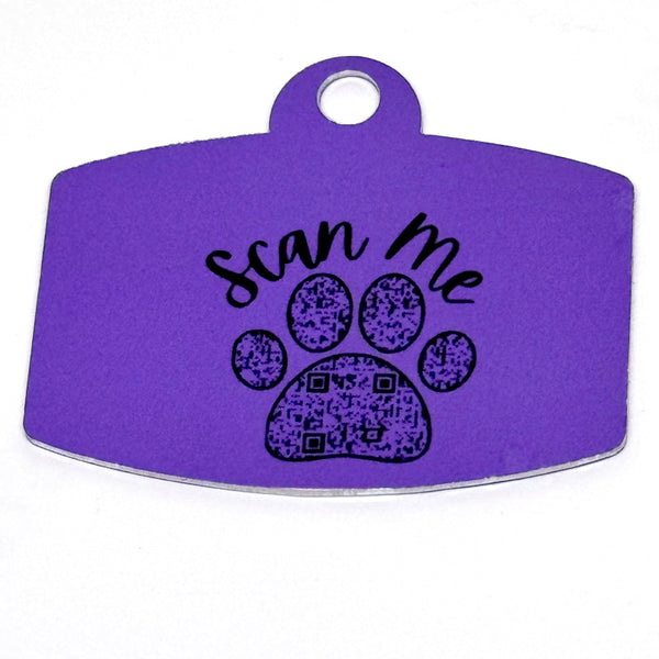 Boo Babe Purple Digital QR Code Pet Tag