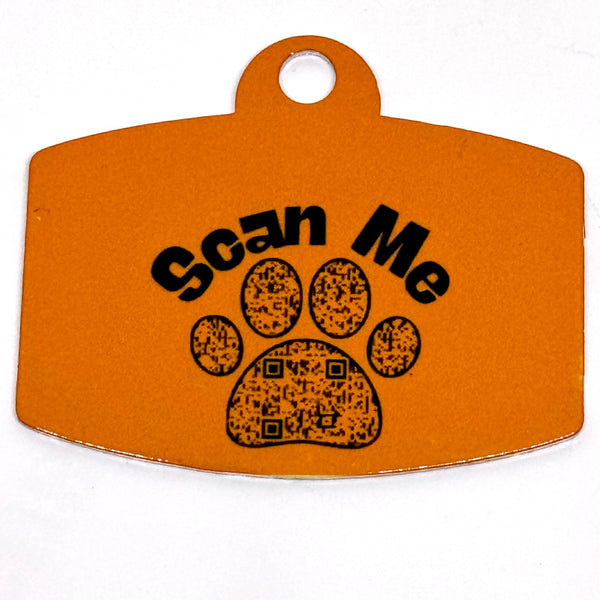 Bone Sniffer Orange Digital QR Code Pet Tag