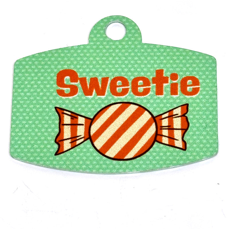 Sweet Treat Greenish Digital QR Code Pet Tag: Customizable