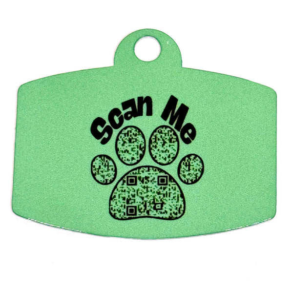 Sweet Treat Greenish Digital QR Code Pet Tag: Customizable