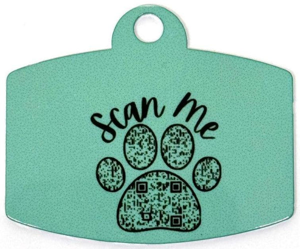 Sweet Treat Tealish Digital QR Code Pet Tag:  Customizable