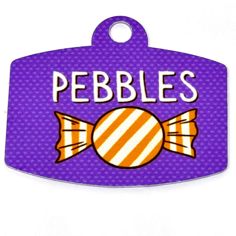 Sweet Treat Purple Digital QR Code Pet Tag:  Customizable