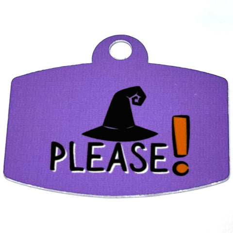 Witch Please Purple Digital QR Code Pet Tag