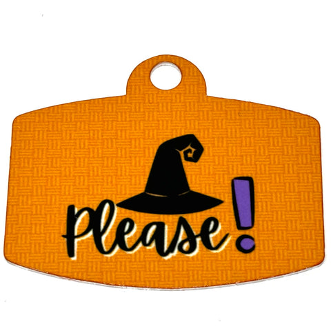 Witch Please Orange Digital QR Code Pet Tag